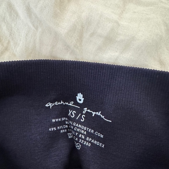 Spiritual Gangster Navy Ribbed Leggings - Picture 6 of 6